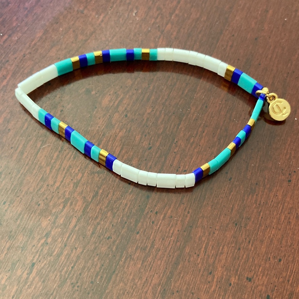 Stretch Tile Bracelet with Gold Accents